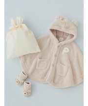 【ラッピング済み】【BABY】パウダーベアポンチョ＆ソックスSET