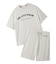 【HOMME】カジュアルレーヨンロゴTシャツ&ハーフパンツセット