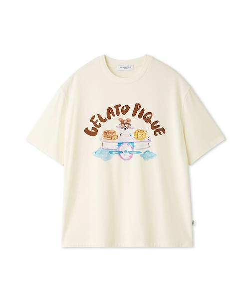 【ヒラノトシユキ】【HOMME】PLANEDOGワンポイントプリントTシャツ