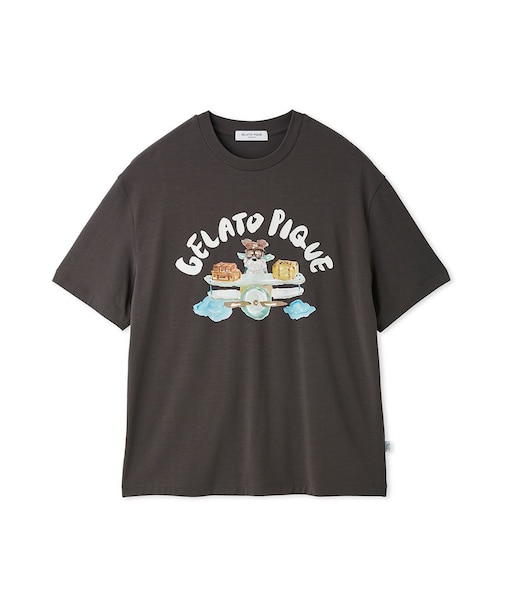 【ヒラノトシユキ】【HOMME】PLANEDOGワンポイントプリントTシャツ