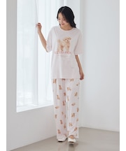 【ONLINE限定】【UVカット】お散歩ドッグワンポイントTシャツ&ロングパンツセット