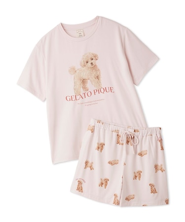 【ONLINE限定】【UVカット】お散歩ドッグワンポイントTシャツ&ショートパンツセット