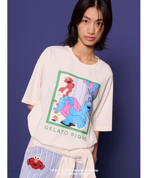 【SESAMESTREET×CPDHOOME meets GELATOPIQUE】コットンワンポイントプリントTシャツ