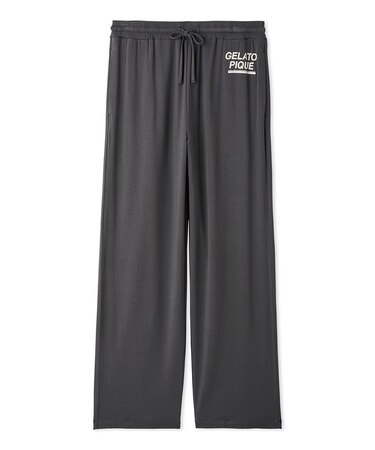 【HOMME】クールレーヨンロゴロングパンツ