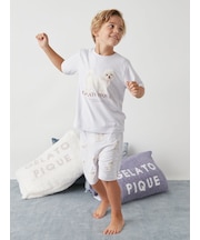 【JUNIOR】【UVカット】お散歩ドッグワンポイントTシャツ&ショートパンツセット