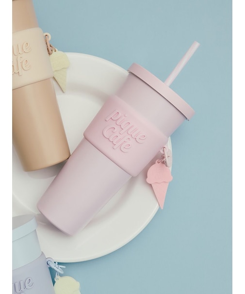 【cafe】ストロー付き ステンレスタンブラー