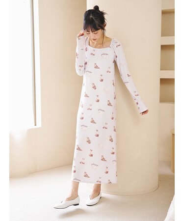 キャット柄カップインワンピース