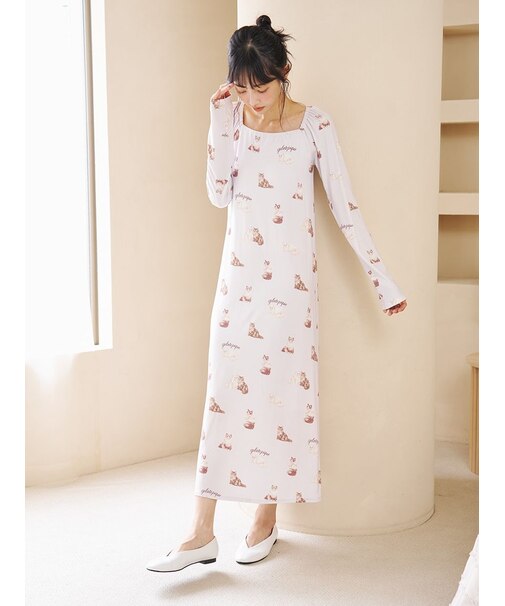キャット柄カップインワンピース