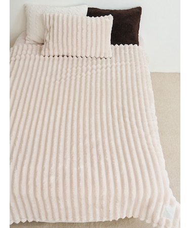 【Sleep】モコモコストライプ毛布