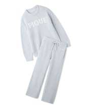 【HOMME】パウダーロゴジャガードプルオーバー&リブロングパンツセット