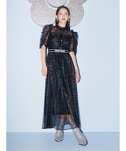 【LILY BROWN×MARY QUANT】ベルト付きドットチュールドレス