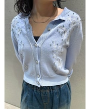 [L.B CANDY STOCK] Lilyエンブロイダリービジューカーディガン