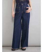 【MILA PANTS】玉縁ポケットセミフレアデニムパンツ