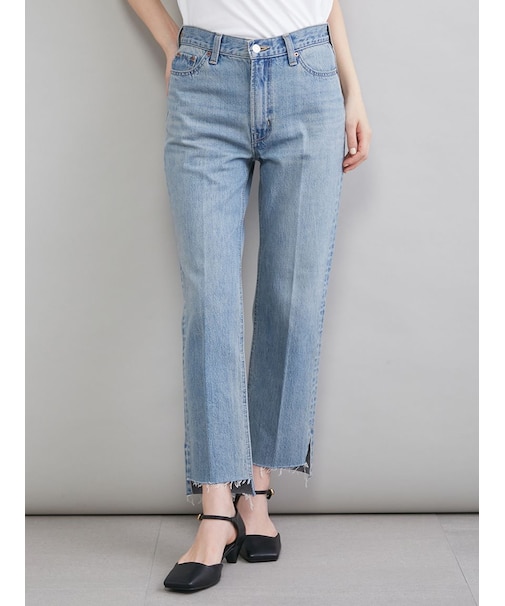 【MILA PANTS】裾段差テーパードデニムパンツ