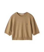 カシミヤ混クロップドニットプルオーバー