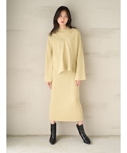 VネックPOレイヤードワンピース