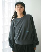 スリーブボリューム刺繍スウェット