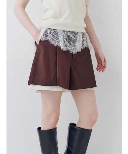 タックデザインショートパンツ