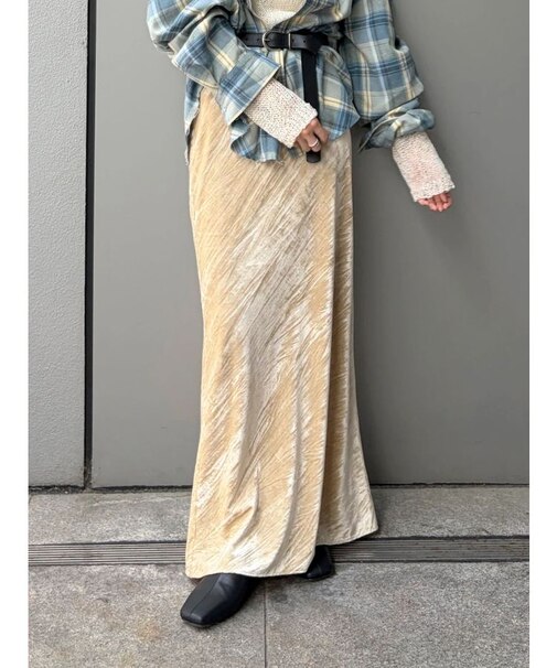 フィットクラッシュベロアスカート