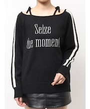 Seize the momentオフショルリボンニットトップス