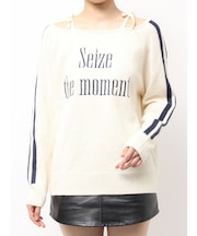Seize the momentオフショルリボンニットトップス