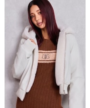Hoodie Fake Leatherコート