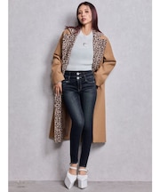 leopard slim longコート
