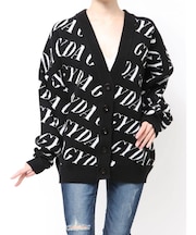 GYDA SLANT PATTERNニットカーディガン