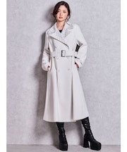 ベルト付 SymmetryGYDA embroidery longコート