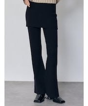 スカートレイヤードニットフレアパンツ