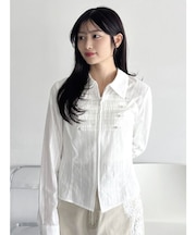 フロントジップナポレオンシャツ
