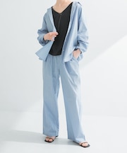 new basic インドスビンコットンストライプパンツ