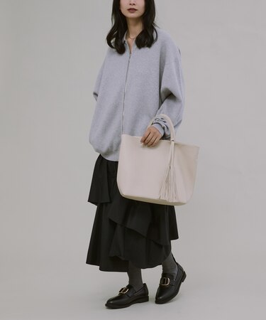 『Mサイズ』タッセル軽量2WAYシンプルトートバッグ