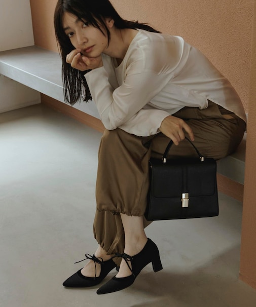 サブバッグ付フラップハンドバッグ