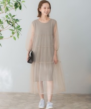 TORRAZZO DONNA ニット×オーガンジーリバーシブルワンピース
