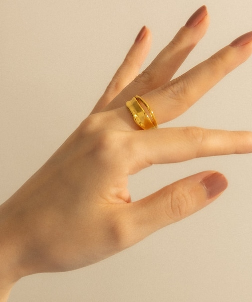 SMELLY so’　double line ring