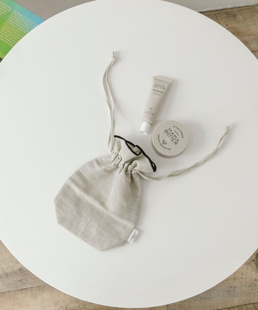 DOORS LIVING PRODUCTS　コットンリネンライン巾着S