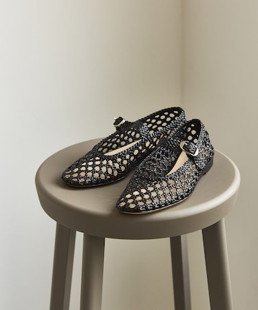 LE MONDE BERYL MARY JANE WOVEN LEATHER