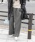 ヘリンボーンピンタックイージーパンツ