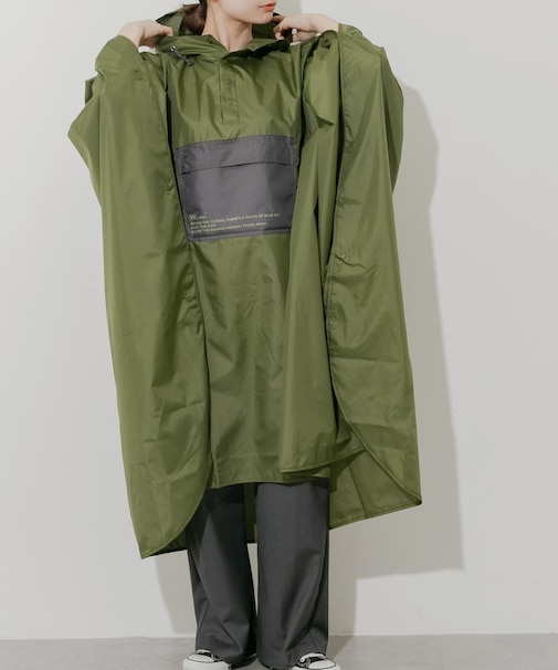 Wpc. ユニセックス バイカラーパッカブルポンチョ