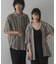 『ユニセックス』『洗濯可』アソートレースオープンカラーシャツ(5分袖)