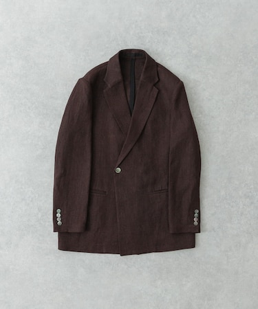 new basic リネンセミダブルジャケット