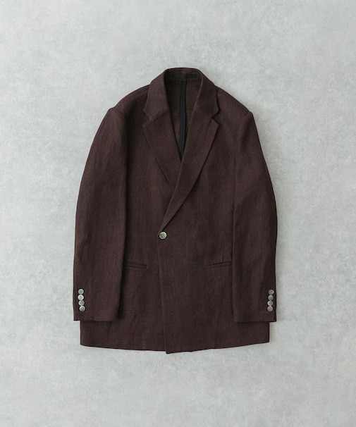 new basic リネンセミダブルジャケット