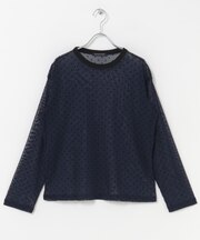 mizuiro ind　mesh dots crew neck pullover