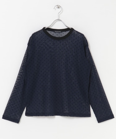 mizuiro ind mesh dots crew neck pullover