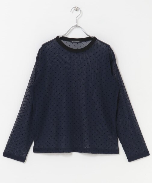 mizuiro ind mesh dots crew neck pullover