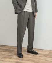 LIFE STYLE TAILOR レトロヘリンボンストレッチ2タックパンツ