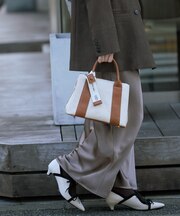 『Mサイズ』ロゴリボン付2WAYハンドバッグ