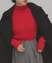 illi ランダムRIBハイネックニット