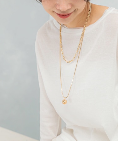 CHIGNON オーバル&ボールTOPネックレス